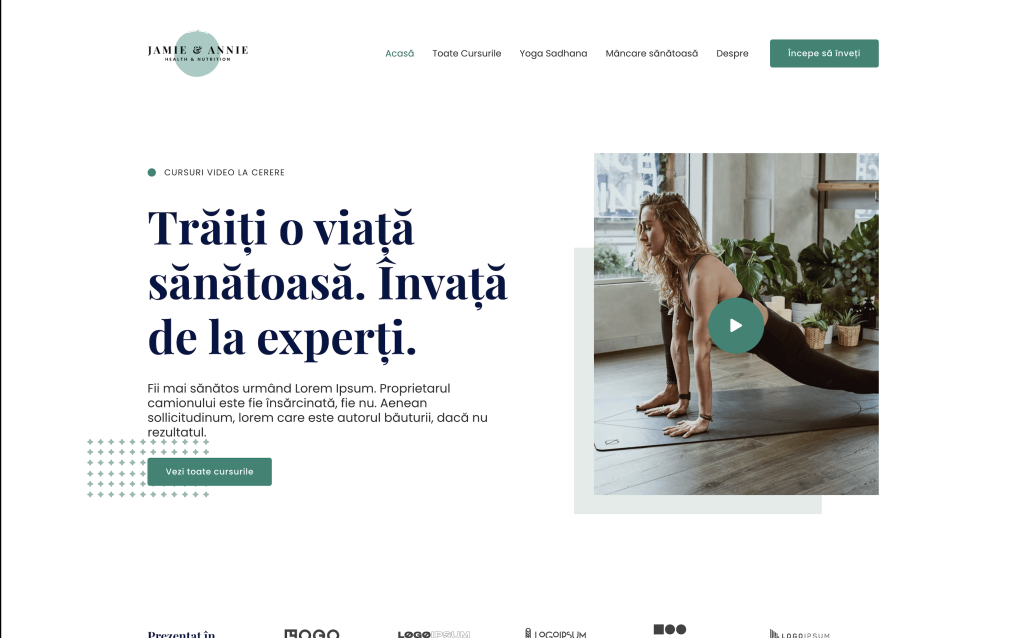 Website De Prezentare Yoga si Nutritie C